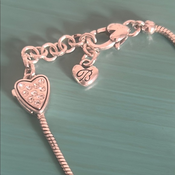 Brighton Silver Slide Bead Amethyst Purple Crystal Engraved Charm Bracelet - Picture 6 of 10